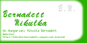 bernadett mikulka business card